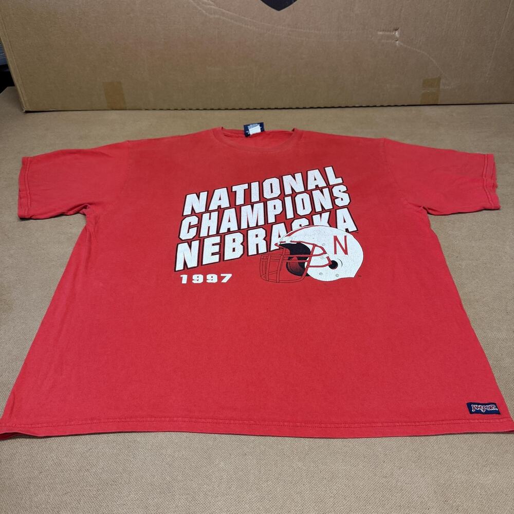 Vintage Nebraska Cornhuskers Shirt Mens 2XL Red Football Jansport 1997 Champs